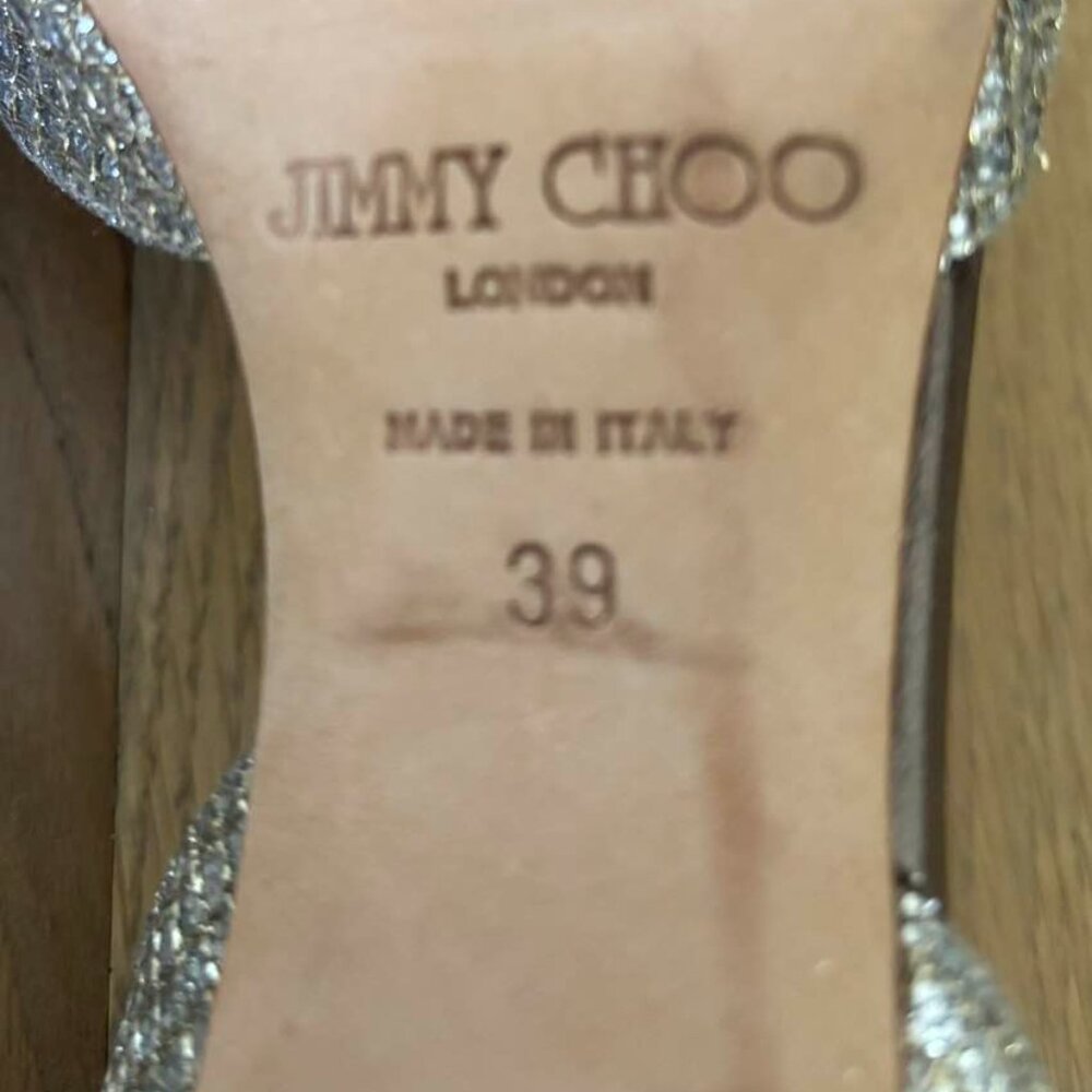 Jimmy Choo Champagne Silver Glitter D'Orsay Heels - Picture 4 of 6